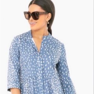 Tuckernuck Blue and White Antelope Patterned Dress